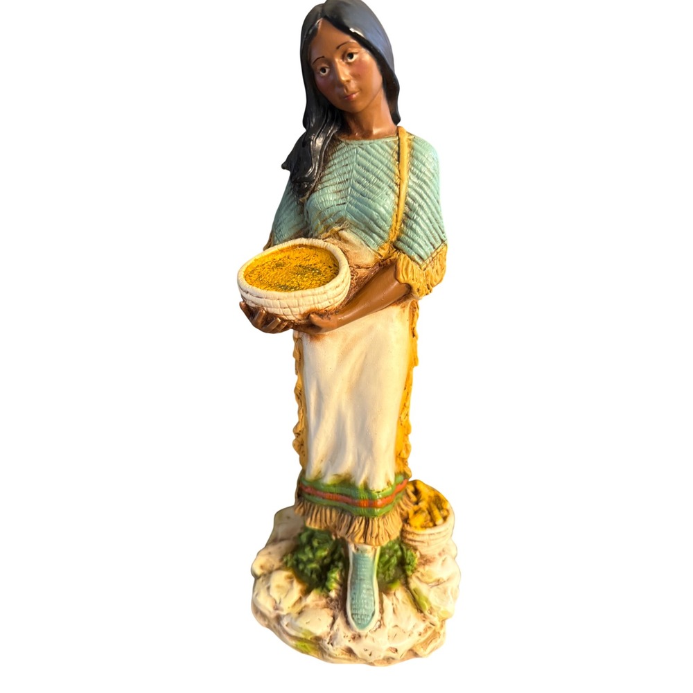 Vintage Homco 1980 Native American Woman Papoose Figurine Mother & Child Decor